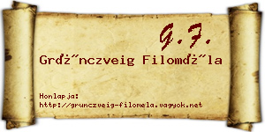 Grünczveig Filoméla névjegykártya